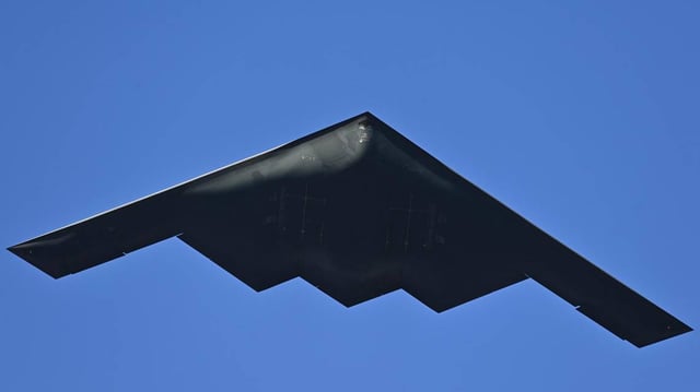The B-2 “Spirit” Stealth Bomber flys over the 136th Rose Parade Presented By Honda on Jan. 1, 2025, in Pasadena, California. (Jerod Harris/Getty Images/TNS)