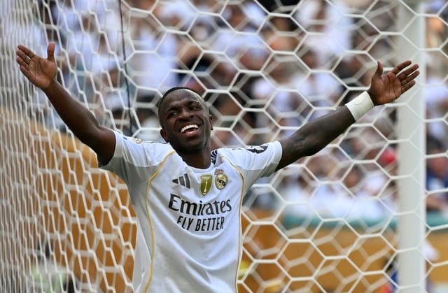 L'attaquant brésilien du Real Madrid Vinicius Junior lors du match contre les Saoudiens d'Al Hilal au Mondial des clubs, le 18 juin à Miami