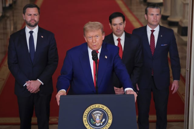 File photo: President Donald Trump speaks from the East Room of the White House in Washington, Saturday, June 21, 2025, after the U.S. military struck three Iranian nuclear and military sites, directly joining Israel&#39;s effort to decapitate the country&#39;s nuclear program.