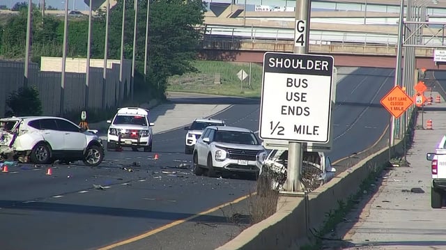A three-vehicle fatal crash on the Stevenson Expressway near Lemont left at least two people dead on Sunday, June 22. 