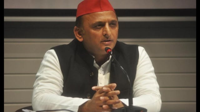 Samajwadi Party chief was addressing a press conference in Lucknow on June 22. (HT file)