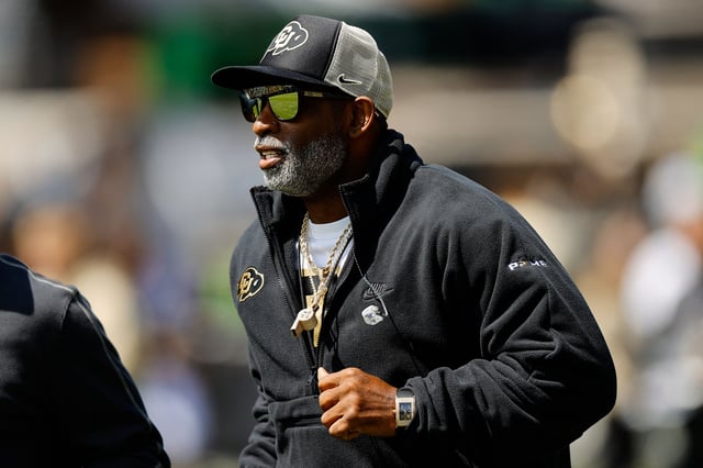 Apr 19, 2025; Boulder, CO, USA; Colorado Buffaloes head coach Deion Sanders during the spring game at Folsom Field. Mandatory Credit: Isaiah J. Downing-Imagn Images/File Photo