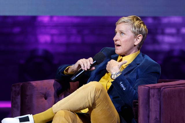 Ellen DeGeneres speaks onstage during the Michelle Obama: The Light We Carry Tour on Nov. 15, 2022, in Washington, DC.