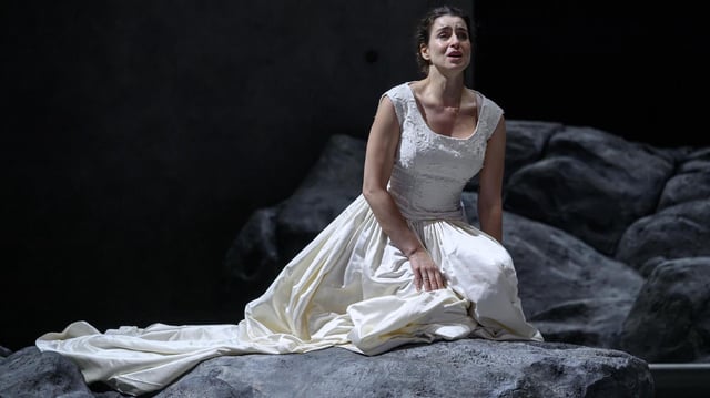 La soprano Asmik Grigorian, este domingo en el Liceu de Barcelona, interpretando la ópera 'Rusalka'.