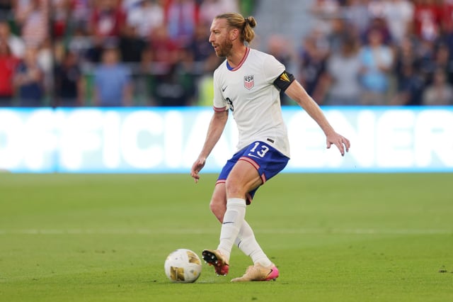 Tim Ream #13 of the United States on the ball during the first half against Saudi Arabia during a 2025 CONCACAF Gold Cup Group D match at Q2 Stadium on June 19, 2025 in Austin, Texas.