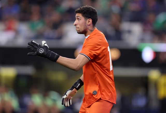 Xavier Valdez of the Dominican Republic during the Gold Cup Group A match between Mexico and the Dominican Republic at SoFi Stadium on June 14, 2025, in Inglewood, California.