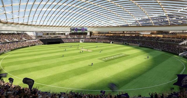 A poll of Tasmanian voters has found many want the government to renegotiate an AFL stadium deal. Photo: HANDOUT/TASMANIAN GOVERNMENT