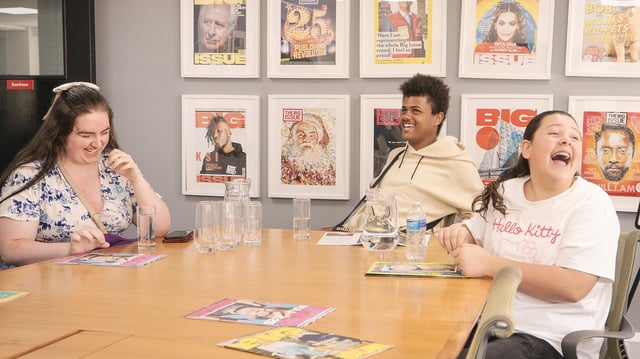 Alice, Jake and Lexi from the takeover team at Big Issue HQ. Image: Chris Sherwood