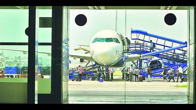 The IndiGo flight 6E 146 was scheduled to take off from Shaheed Bhagat Singh International Airport at 7.10 am. (HT File)