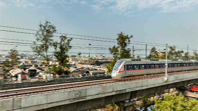 National Capital Region Transport Corporation (NCRTC) completed a trial run of Namo Bharat trains on the entire Namo Bharat corridor between Delhi and Meerut. | ANI
