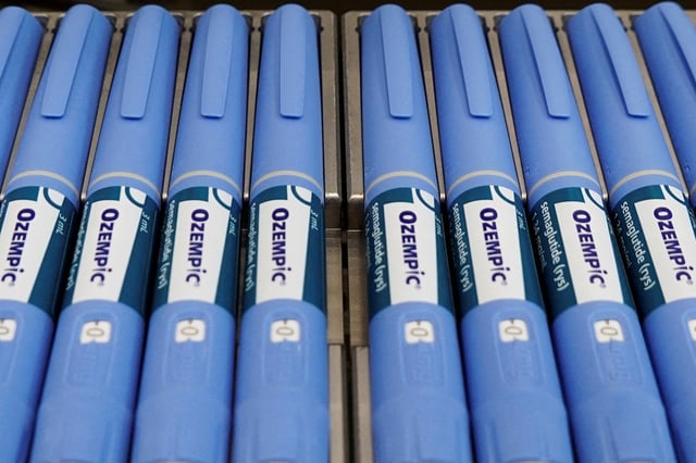 Pens for the diabetes drug Ozempic sit on a production line to be packaged at the Danish drugmaker Novo Nordisk's site in Hillerod, Denmark, September 26, 2023. REUTERS/Tom Little/File Photo