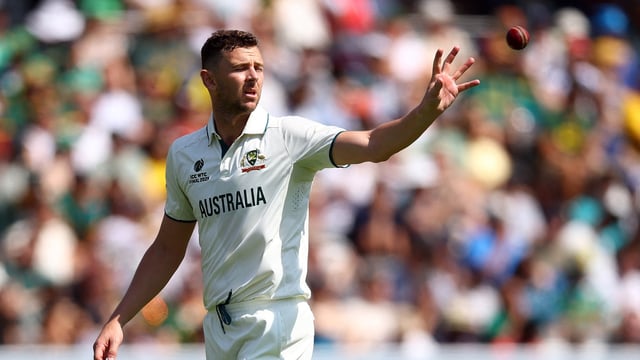 Josh Hazlewood reacts to Mitchell Johnson's IPL rant after Australia's loss to South Africa in the WTC final. 