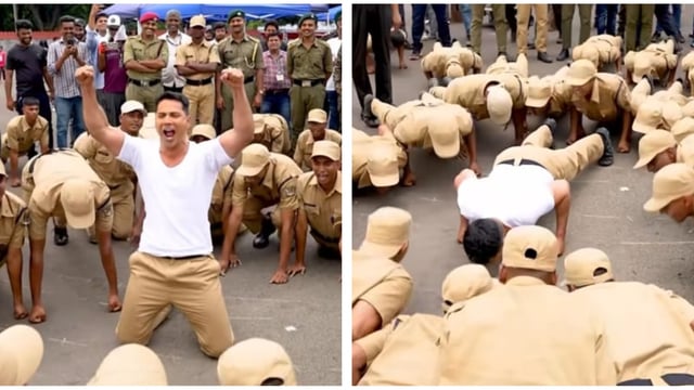 Varun Dhawan did 50 knuckle push-ups with the army cadets.