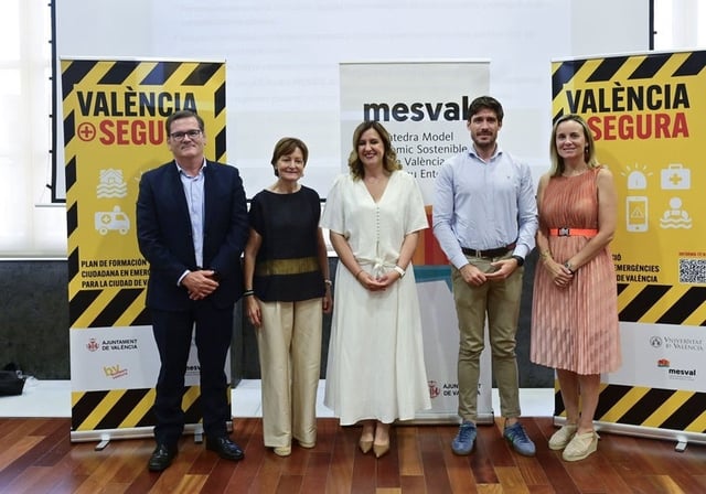 Imagen de la alcaldesa María José Catalá en la presentación del &#39;Plan Valencia + Segura&#39;