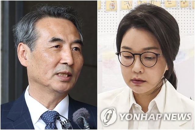 This composite photo shows Min Joong-ki (L), head of an independent counsel tasked with investigating corruption allegations linked to former first lady Kim Keon Hee. (Yonhap)