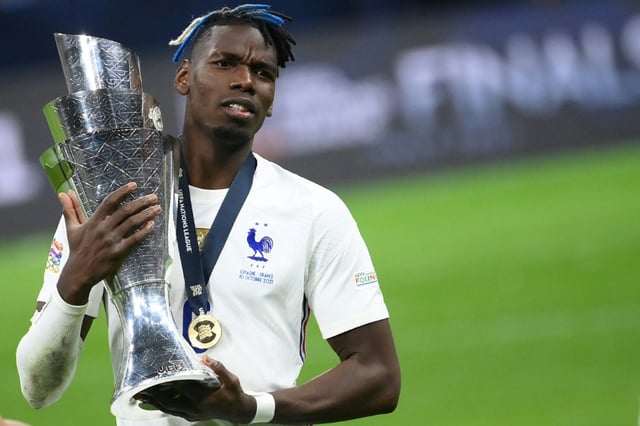 Paul Pogba à la fin du match final de la Ligue des Nations entre l'Espagne et la France au stade San Siro à Milan, le 10 octobre 2021.
