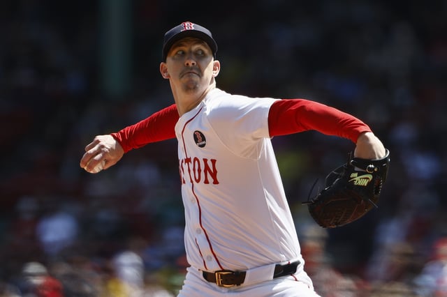 BOSTON, MA - APRIL 21: Walker Buehler #0 of the Boston Red Sox pitches against the Chicago White Sox during the first inning at Fenway Park on April 21, 2025 in Boston, Massachusetts.