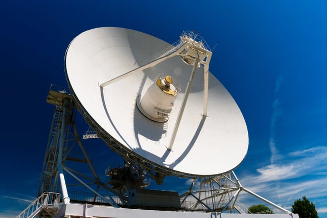Stock image: a full rotation precision radio telescope on June 05, 2024, in Russia.