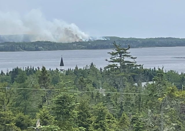 Nova Scotia officials says a wildfire near Musquodoboit Harbour is being held at about 0.3 square kilometres in size.