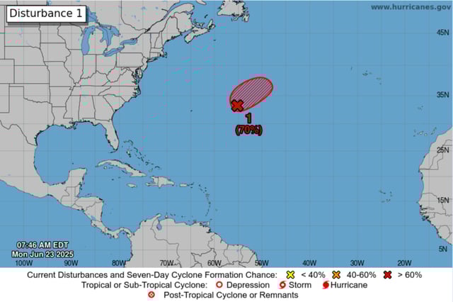 This National Hurricane Center graphic highlights the area in question.