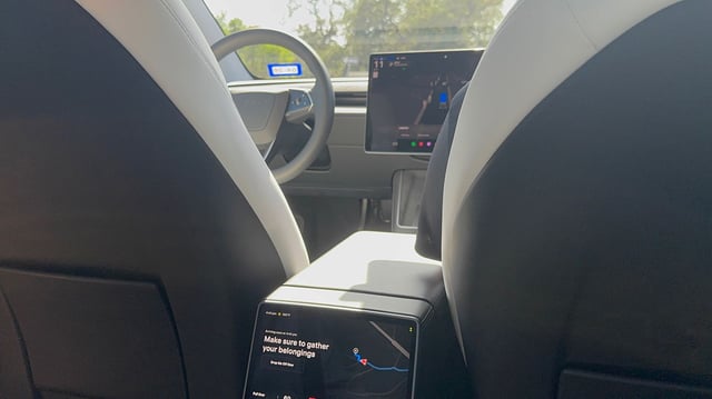 Inside a robotaxi.