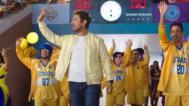 Aamir Khan's still as a basket ball coach from Sitaare Zameen Par.