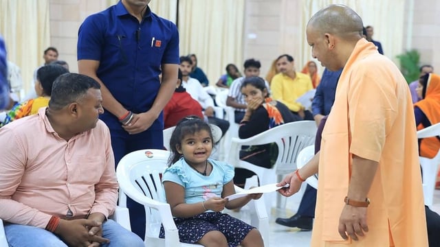 CM Yogi Adityanath's Heartwarming Interaction With Little Girl During Janta Darbar Goes Viral | Image: X