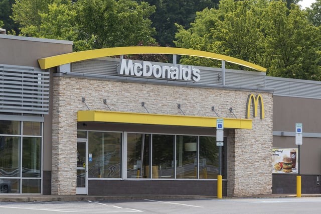 An exterior view of the McDonald&#39;s restaurant at the Lycoming Mall.