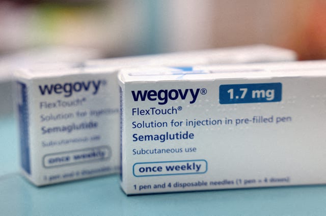 Boxes of Wegovy made by Novo Nordisk are seen at a pharmacy in London, Britain March 8, 2024.