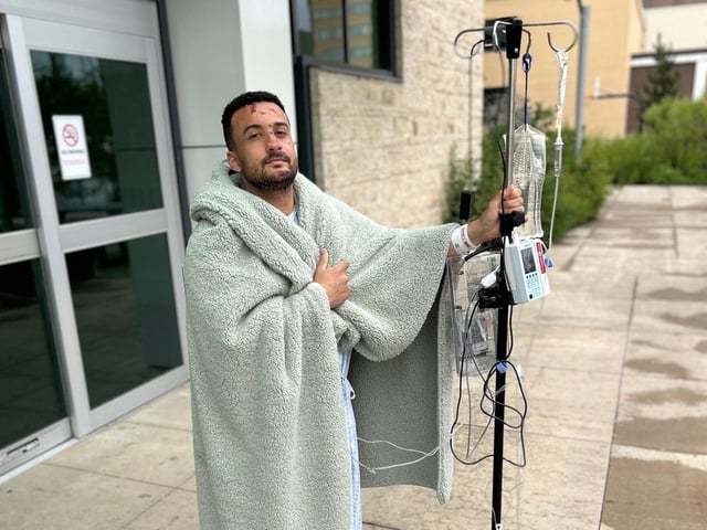  Khaled Elgamal was still recovering in hospital in Calgary as of June 23, 2025, after suffering two broken bones in a rockslide incident in Banff National Park five days before. Photo submitted.