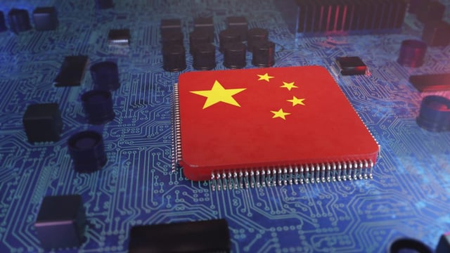 A motherboard has been photoshopped to include a Chinese flag.