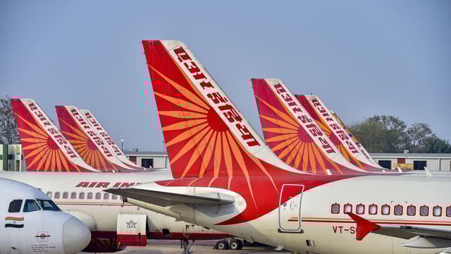 In this file photo dated Monday, March 2, 2020, Air India planes are parked at the Indira Gandhi International Airport in New Delhi. (PTI Photo/Ravi Choudhary)