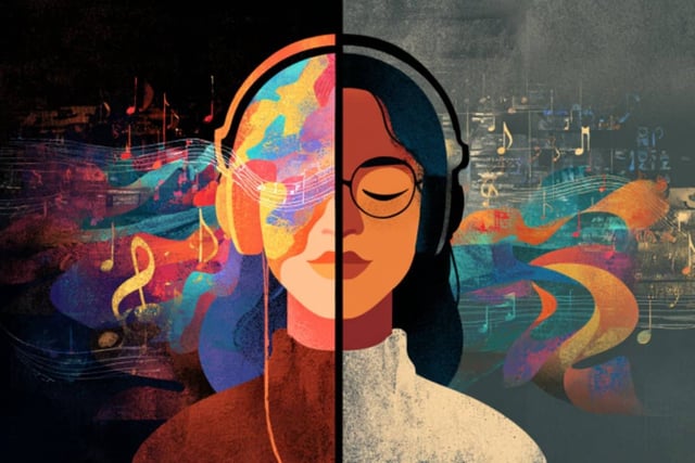According to the authors, their work points to the specificity with which music boosts aspects of memory. Credit: Neuroscience News.