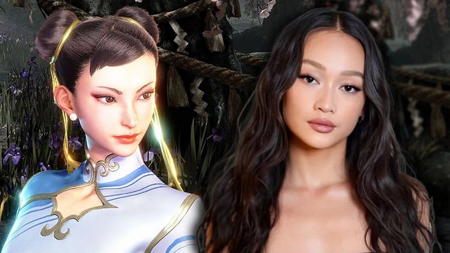 Chun-Li as seen in Street Fighter 6 alongside actress Callina Liang.