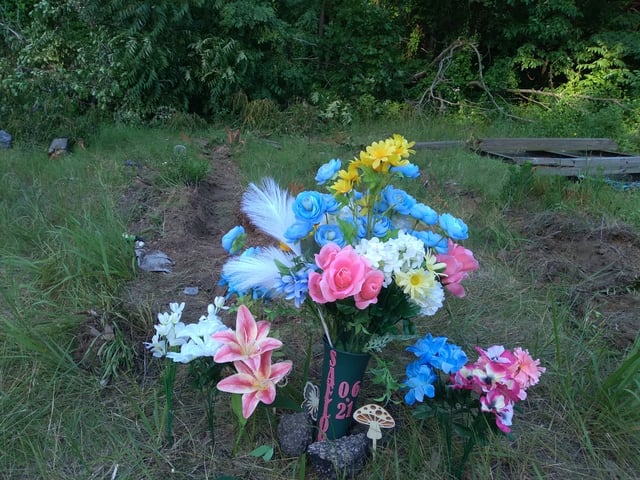 A roadside memorial for Saelor Guistolisi of Crown Point was set up the evening of Sunday, June 22, 2025, near U.S. 12 and Waverly Road. (Jim Woods/for Post-Tribune)