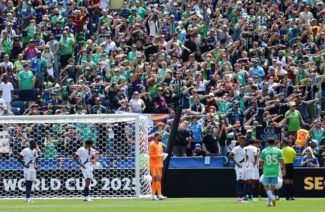 Soccer Football - FIFA Club World Cup - Group B - Seattle Sounders v Paris St Germain - Lumen Field, Seattle, Washington, U.S. - June 23, 2025 Seattle Sounders fans REUTERS/Agustin Marcarian