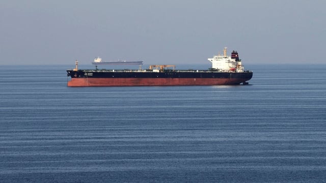 Oil tankers pass through the Strait of Hormuz in 2018. 