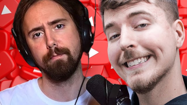 asmongold and mrbeast with a youtube background