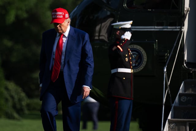 President Donald Trump returns to the White House prior to a meeting with his National Security Council on June 21 in Washington, DC.
