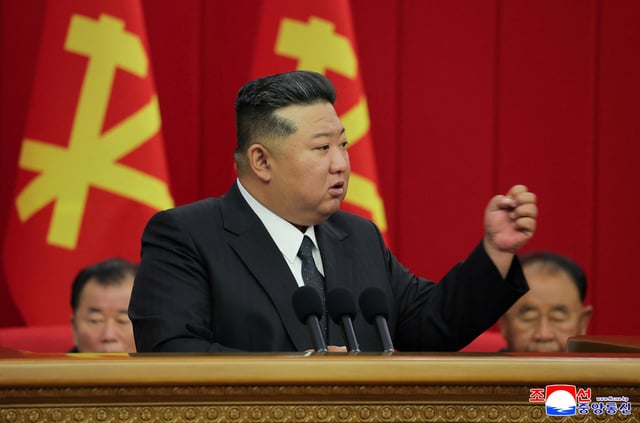 North Korean leader Kim Jong Un attends the 12th Plenary Session of the 8th Central Committee of the Workers' Party of Korea, in Pyongyang, North Korea, in this picture released by North Korea's official Korean Central News Agency on June 24, 2025. KCNA via REUTERS    ATTENTION EDITORS - THIS IMAGE WAS PROVIDED BY A THIRD PARTY. REUTERS IS UNABLE TO INDEPENDENTLY VERIFY THIS IMAGE. NO THIRD PARTY SALES. SOUTH KOREA OUT. NO COMMERCIAL OR EDITORIAL SALES IN SOUTH KOREA.