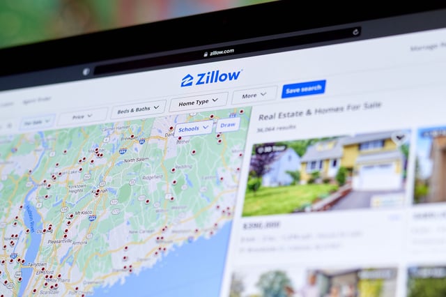 The Zillow website on a laptop arranged in Germantown, New York, US, on Tuesday, July 25, 2023. Zillow Group Inc. is scheduled to release earnings figures on August 2. Photographer: Gabby Jones/Bloomberg via Getty Images