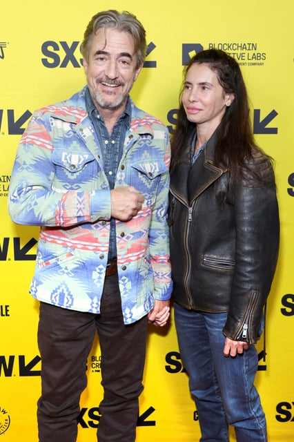 Dermot Mulroney, left, and Prima Apollinaare attend the "The Cow" premiere during the 2022 SXSW Conference and Festivals at ZACH Theatre in Austin, Texas, on March 13, 2022.