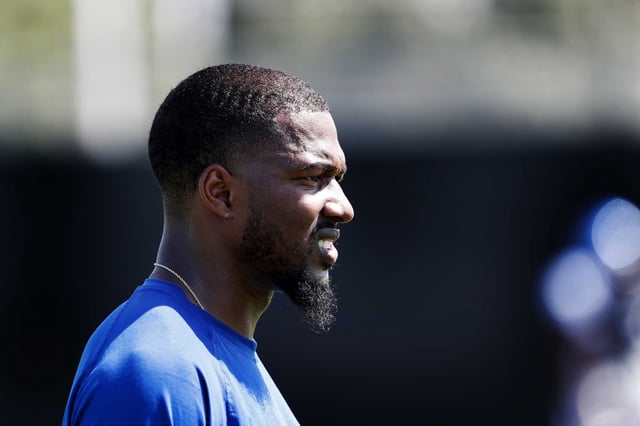 San Jose State graduate assistant/defense coach Chandler Jones on the field during football practice at San Jose State University in San Jose, California on Friday, August 10, 2018.