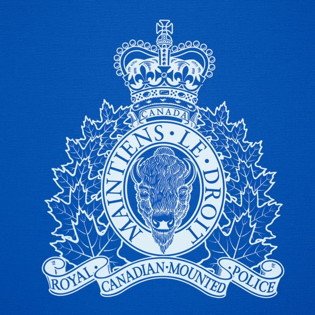 The RCMP logo is seen on the background for a news conference, in St. John's, Saturday, June 24, 2023. THE CANADIAN PRESS/Adrian Wyld