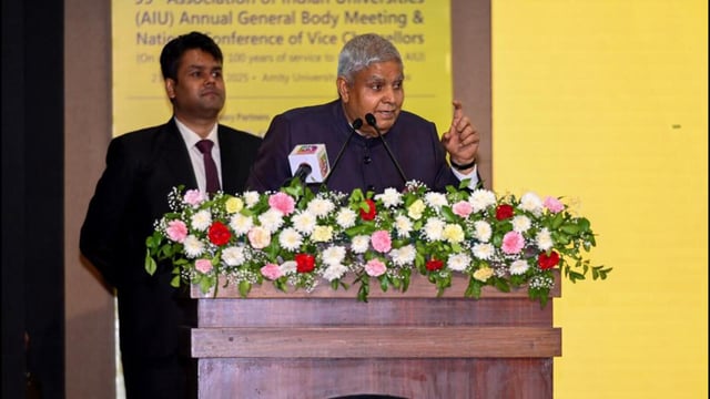 Hosted by the Association of Indian Universities (AIU), the two-day event is being held on the theme “Envisioning Future Higher Education: The Pivotal Role of India”, and marks 100 years of AIU’s establishment. (Sunil Ghosh/HT Photo)