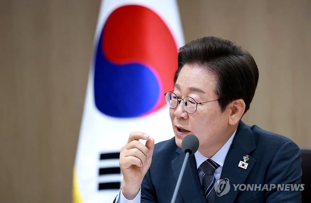 President Lee Jae Myung speaks during a Cabinet meeting held at the presidential office in Seoul on June 24, 2025. (Yonhap) 