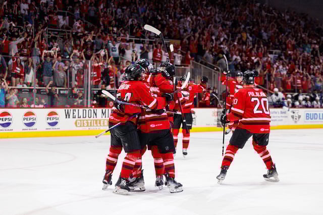  In the end the Charlotte Checkers were the ones celebrating.