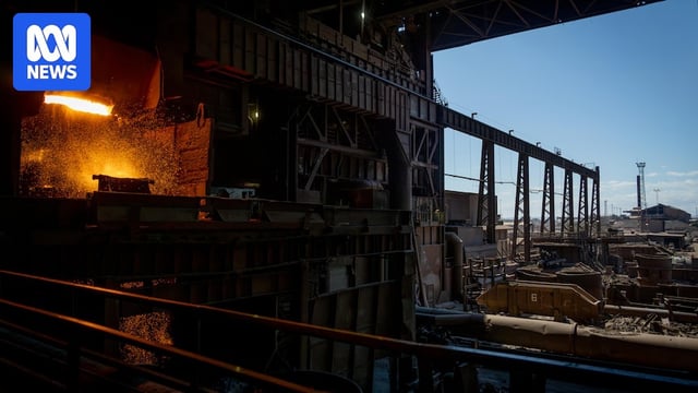 A view from near the blast furnace of the Whyalla steelworks.
