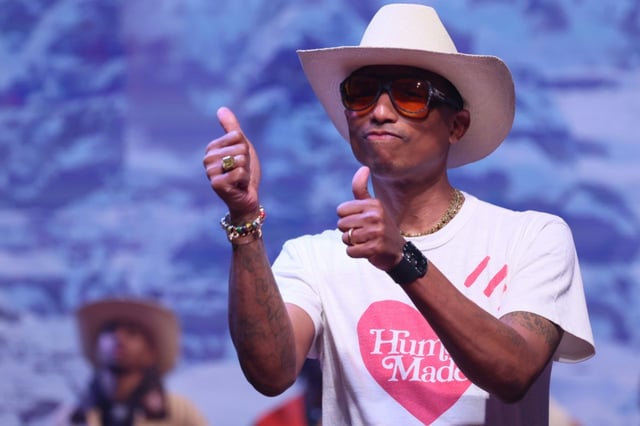 Pharrell Williams at a Louis Vuitton Paris show last year