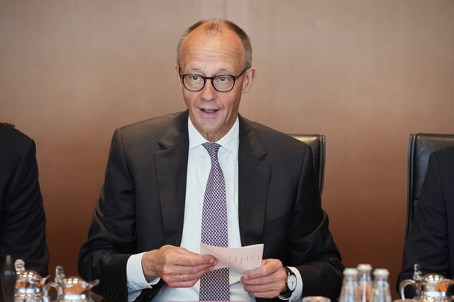German Chancellor Friedrich Merz attends a cabinet meeting at the chancellery in Berlin, Germany, late Tuesday, June 24, 2025. (AP Photo/Ebrahim Noroozi)